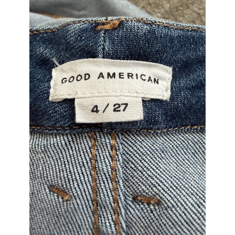 Good American Good Legs Distressed Skinny Jeans Size 27 Medium‎ Wash - Picture 5 of 10